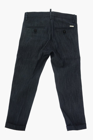 Cuffed Hem piping jeans