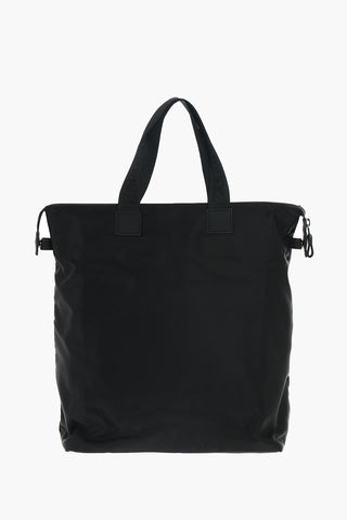 borsa a mano in nylon con stampa logo