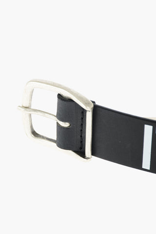 35mm leather BARBARANO belt with embossed logo