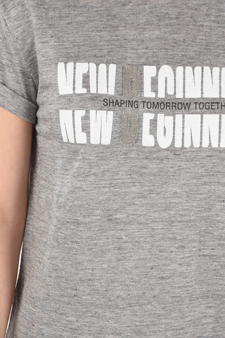 T-shirt NEW BEGINNING in Lino e Seta