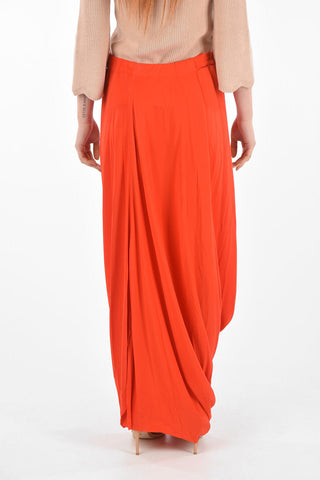 Elastic Waistband Draped Maxi Skirt