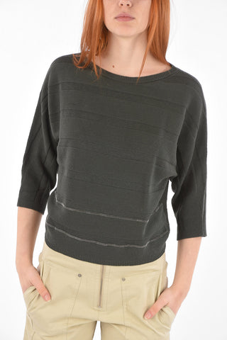 Maglia con Collo a Barca e Maniche 3/4