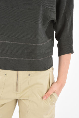 Maglia con Collo a Barca e Maniche 3/4