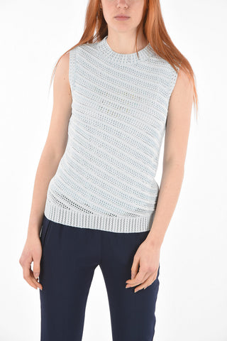 Rhinestone Openwork Cotton Tank Top