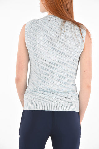 Rhinestone Openwork Cotton Tank Top