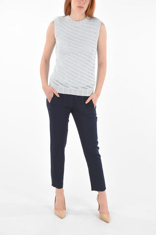 Rhinestone Openwork Cotton Tank Top