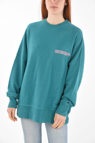 205W39NYC Crew Nembroidered Oversized Sweatshirtck E