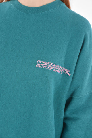 205W39NYC Crew Nembroidered Oversized Sweatshirtck E
