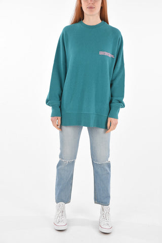205W39NYC Crew Nembroidered Oversized Sweatshirtck E