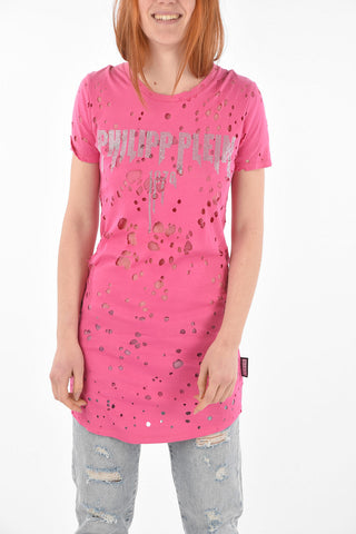 T-Shirt ROCK PP Distressed con Strass