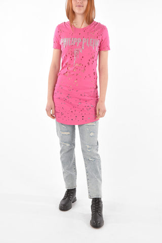 T-Shirt ROCK PP Distressed con Strass