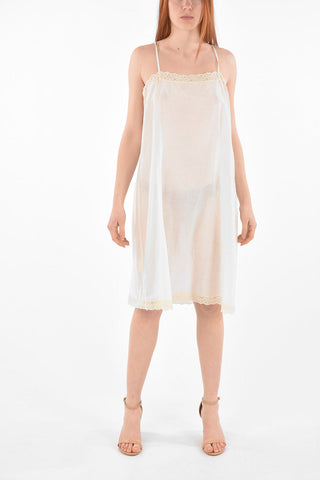 Lace-edged Silk Blend Slip Dress