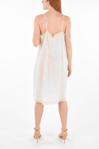 Lace-edged Silk Blend Slip Dress