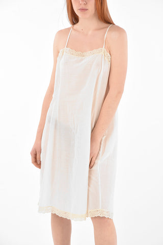 Lace-edged Silk Blend Slip Dress