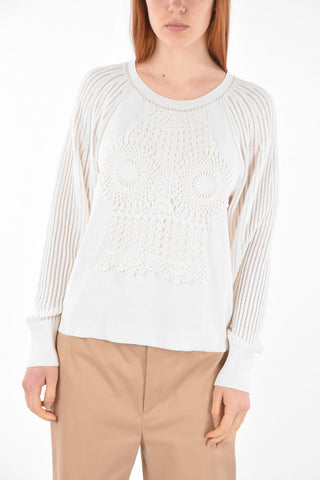 Maglia Girocollo con Maniche Openwork