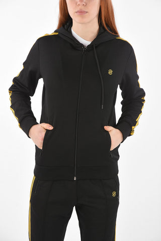 Contrasting Band Jersey Hoodie