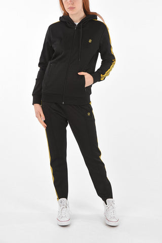 Contrasting Band Jersey Hoodie