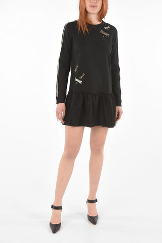 Tulle Detail Jersey Dress