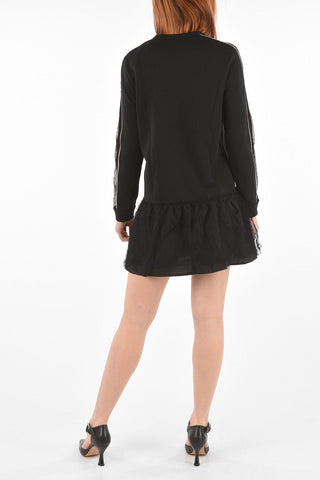 Tulle Detail Jersey Dress