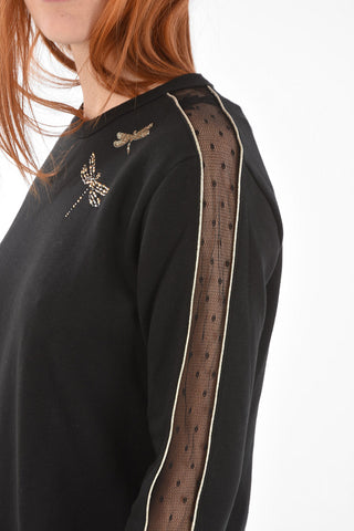 Tulle Detail Jersey Dress