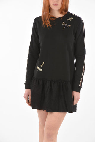 Tulle Detail Jersey Dress
