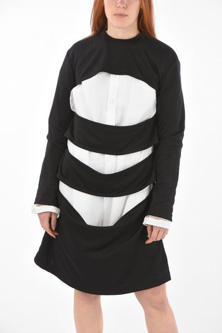 Long-sleeved Cut-out Detail Oversized T-Shirt