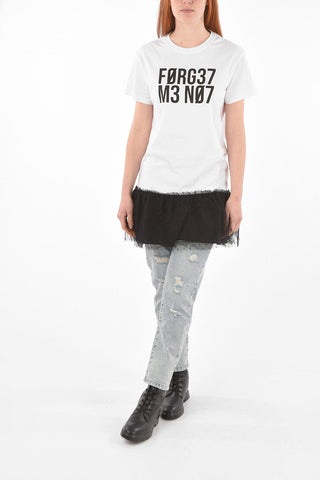 Lace Insert F0RG3T M3 N07 Long T-Shirt