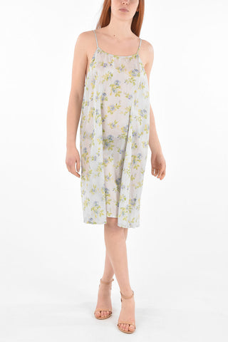 Floral Motif Silk Slip Dress