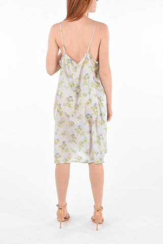 Floral Motif Silk Slip Dress