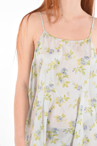 Floral Motif Silk Slip Dress