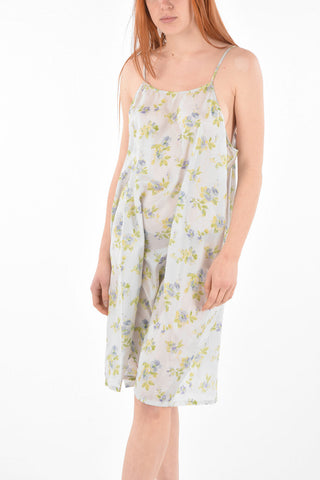 Floral Motif Silk Slip Dress
