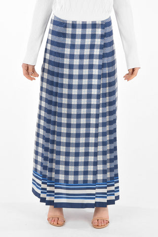 Pleated Detail Checkered Wrap Skirt