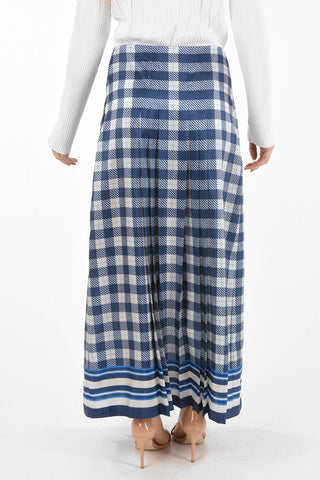 Pleated Detail Checkered Wrap Skirt