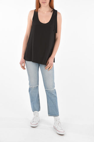 Side Split Silk Top