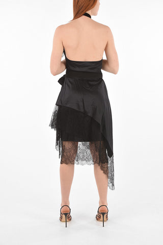 Lace Detail Silk Halterneck Dress