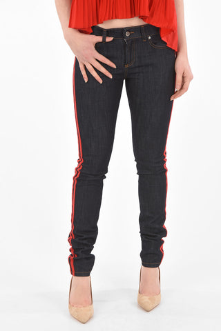 Side Contrasting Band Slim Fit Denims