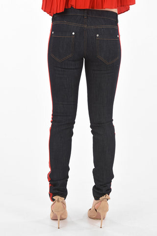 Side Contrasting Band Slim Fit Denims