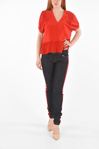Side Contrasting Band Slim Fit Denims