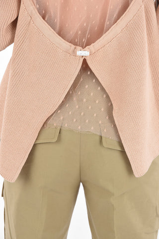 Maglia Girocollo con Maniche 3/4 e Inserto in Tulle