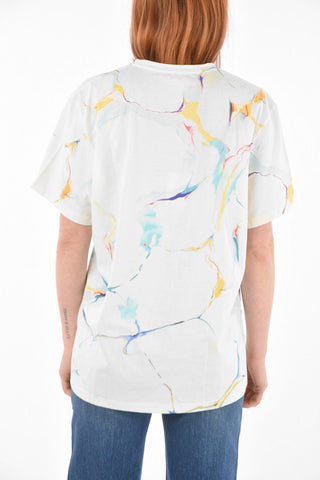 Crew Neck MARBLE Cotton T-Shirt