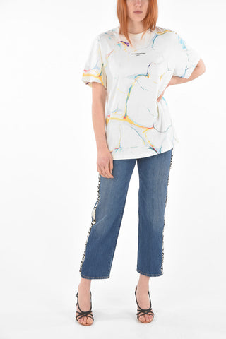 Crew Neck MARBLE Cotton T-Shirt