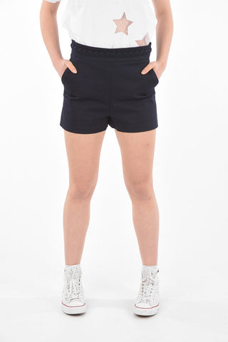 Shorts 4 Tasche in Cotone Stretch con Dettaglio Intrecciato