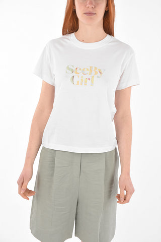 SEE BY Crew Neck GIRL Cotton T-Shirt
