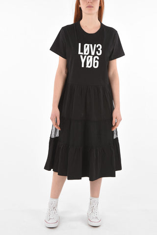 Tulle Insert L0V3 Y06 Cotton Flounced Dress
