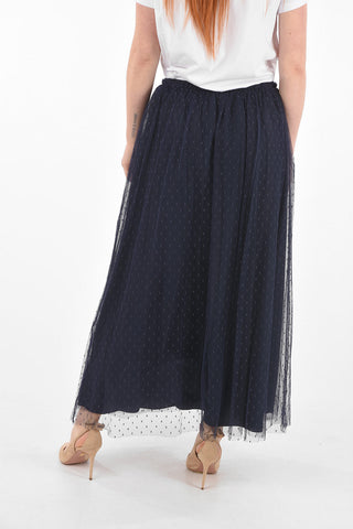 Elastic Waistband Polka Dot Patterned Tulle Skirt