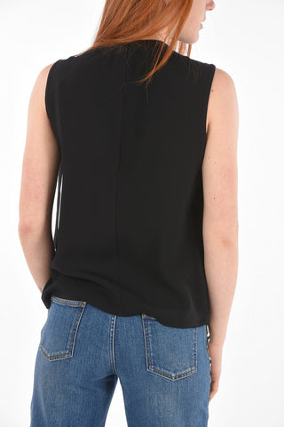 Top Girocollo con Dettaglio Lace-up