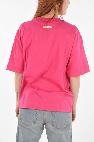 Crew Neck Printed Logo Oversized Cotton T-Shirt