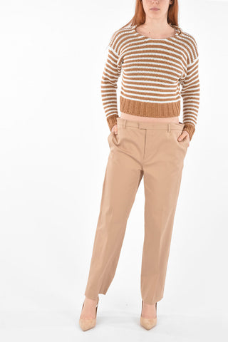 Crew Neck Two Tone Braided Detail Pullover