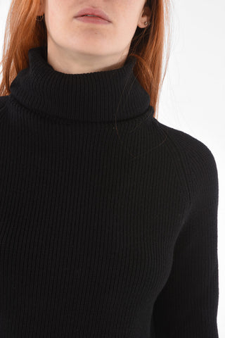 Turtleneck Angel-sleeved Virgin Wool Sweater