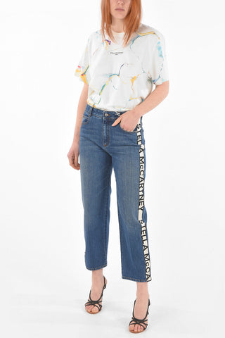 5 Pocket Side Logo Band Cropped Fit Denims